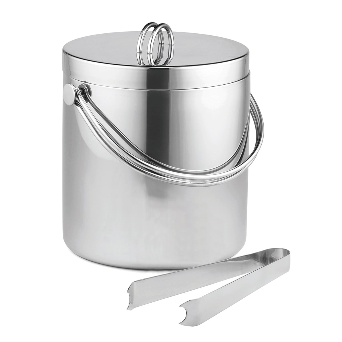 TableCraft H303 Cash & Carry Double Walled Ice Bucket - Quarts Stainless Steel Includes Tongs 3.75 Qt