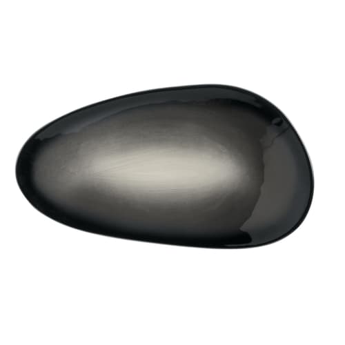 Libbey PEB-9-O Pebblebrook 13-1/2" x 7" Oval Obsidian Coupe Tray