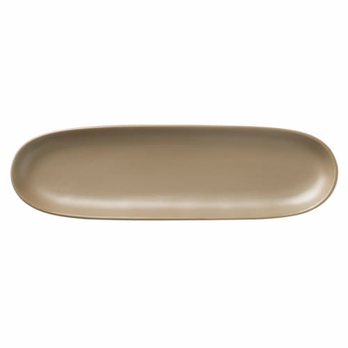 Libbey DRI-11-S Driftstone 13.25" x 4" Oval Sand Coupe Tray