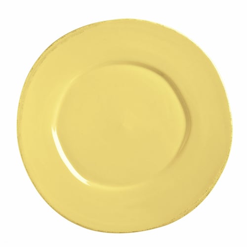 Libbey FH-602B Farmhouse® 9" Round Butter Yellow Wide Rim Plate