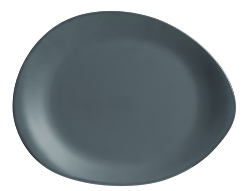 Libbey DRI-15-GME Driftstone 14.125" x 11.25" Oval Granite Wide Rim Platter