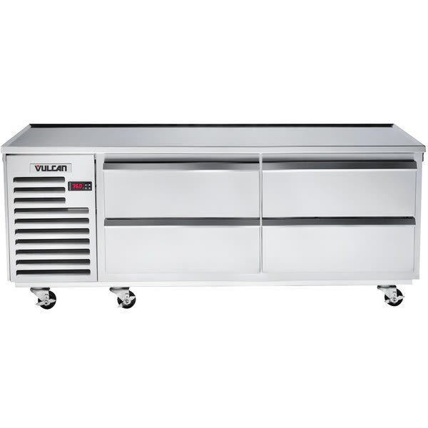 Vulcan VSC72 72" Flat Top Stainless Steel Refrigerated Base With 4 Drawers
