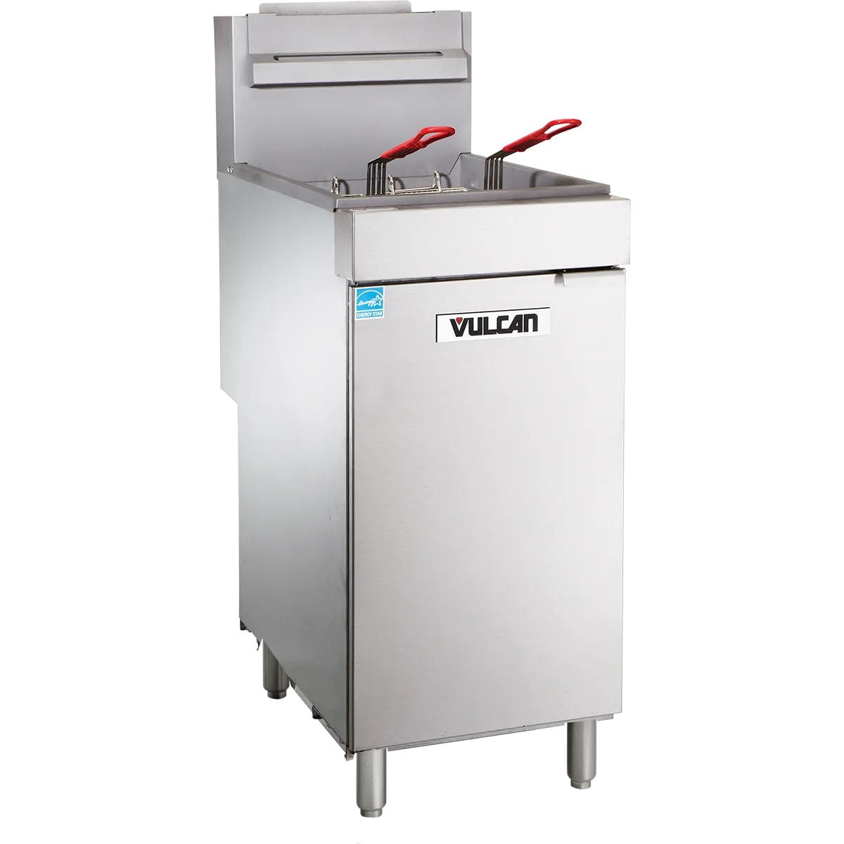 Vulcan 1VEG50M-1 VEG Series 50 lb Tube Type Natural Gas Floor Fryer With Millivolt Controls