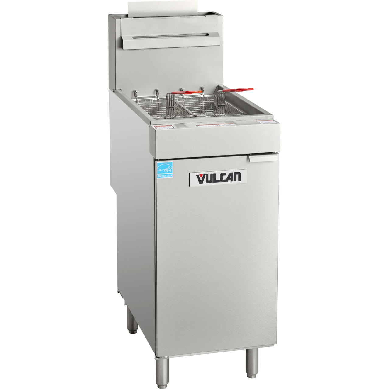 Vulcan 1VEG35M-1 VEG Series 35 lb Tube Type Natural Gas Floor Fryer With Millivolt Controls