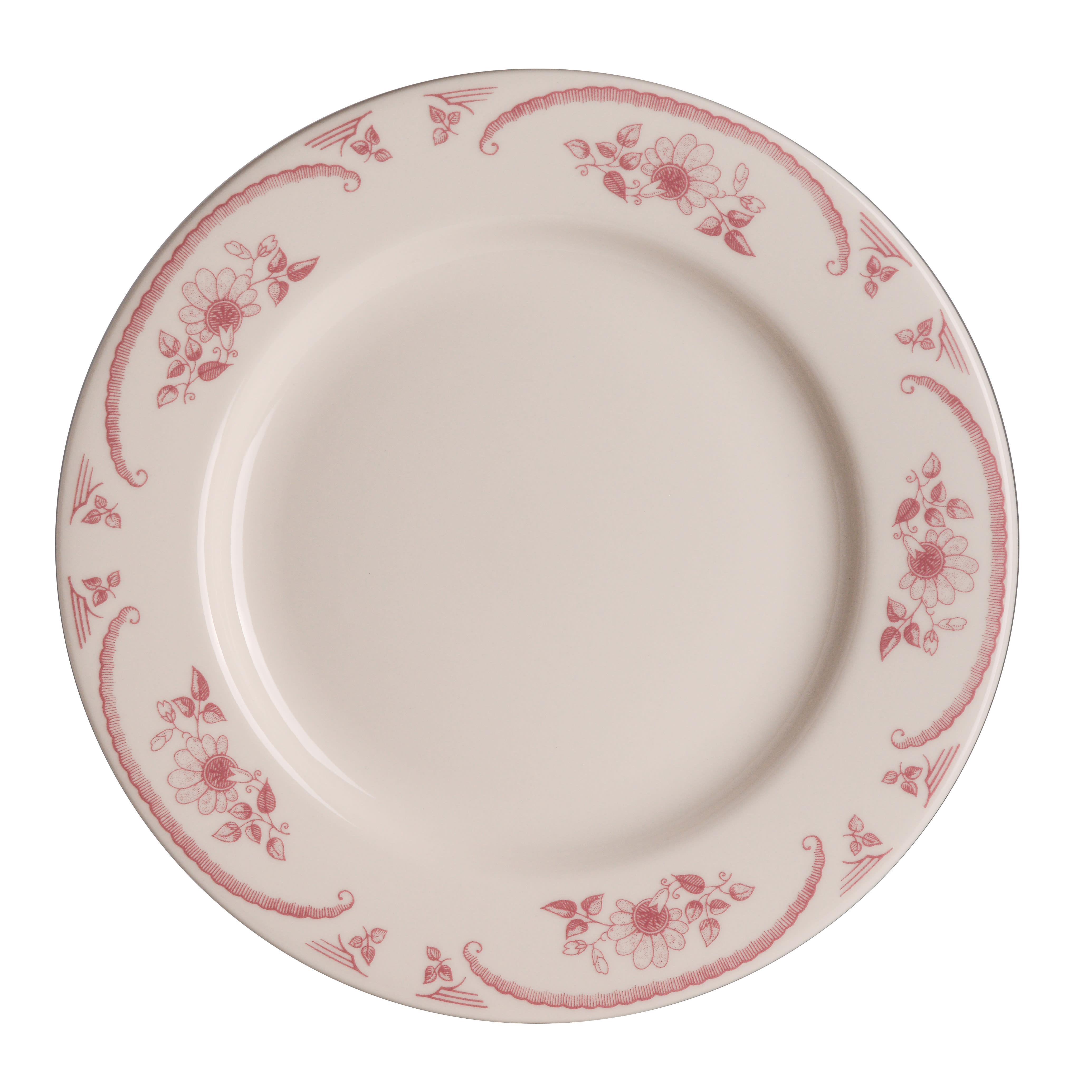 Homer Laughlin Ivory American Rose Rose Rolled Edge Plate D 9.625" 24/Case