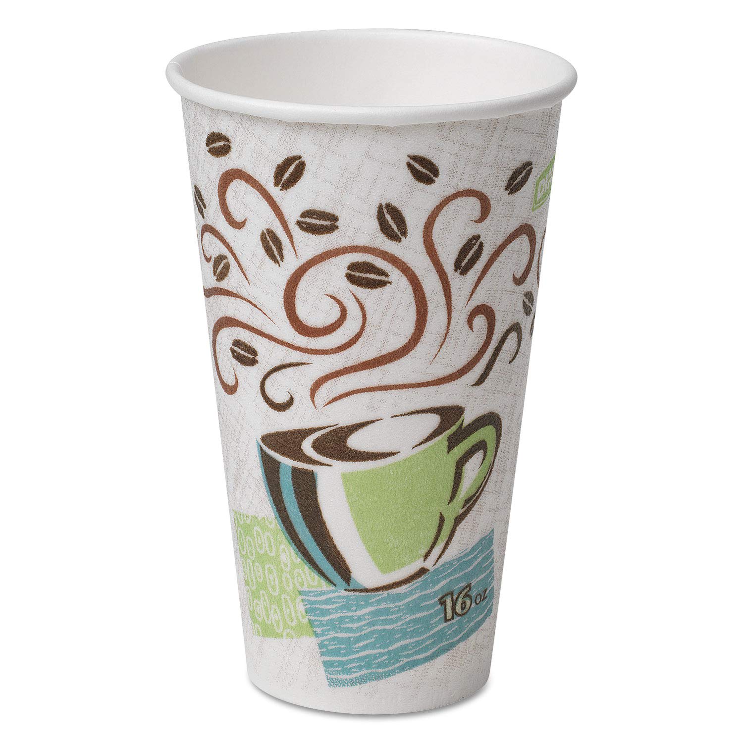 Dixie 5356CD PerfecTouch Paper Hot Cups, 16 oz, Coffee Haze Design, 50/Pack