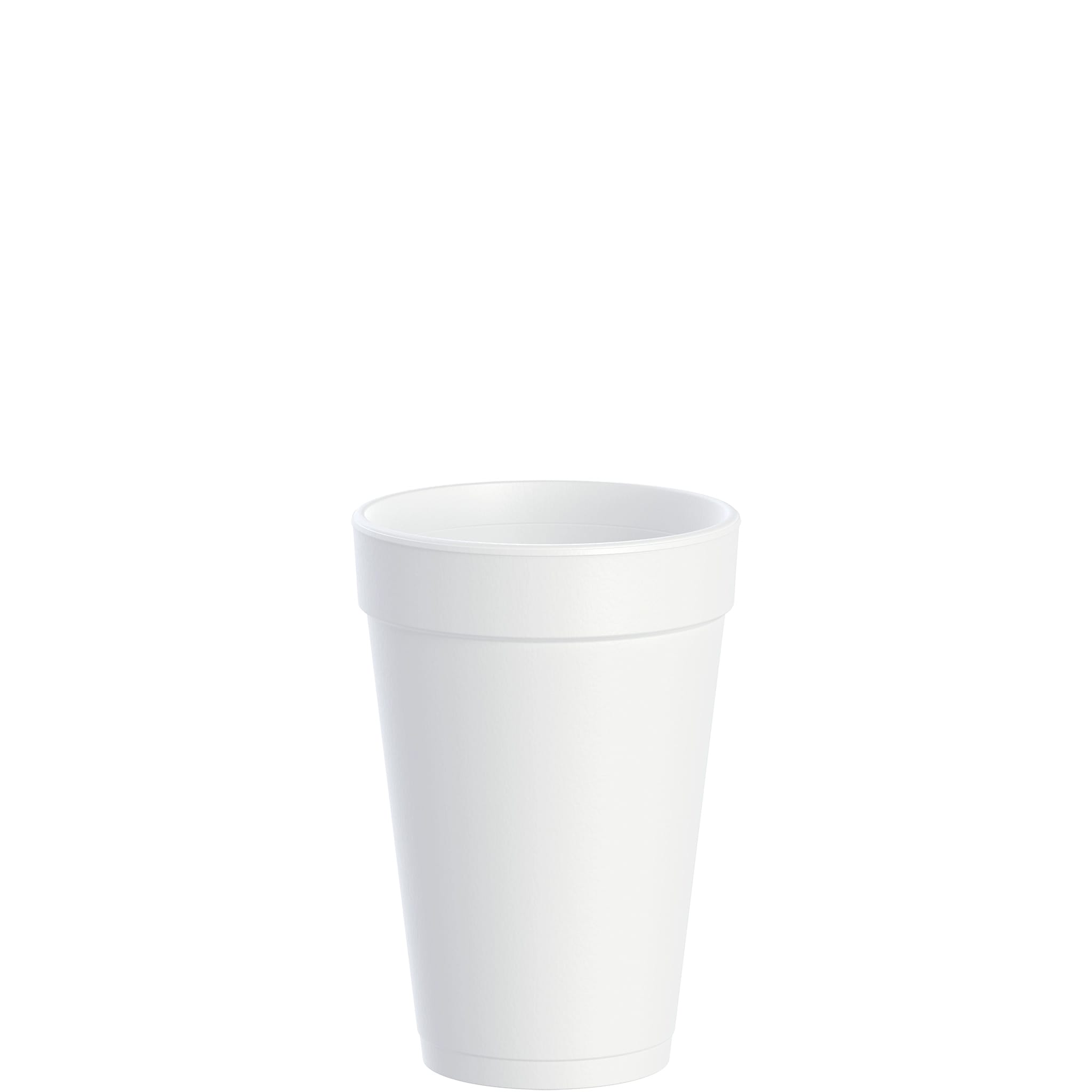 Dart 16J165 Foam Drink Cups, 16 oz, White, 20/Bag, 25 Bags/Carton