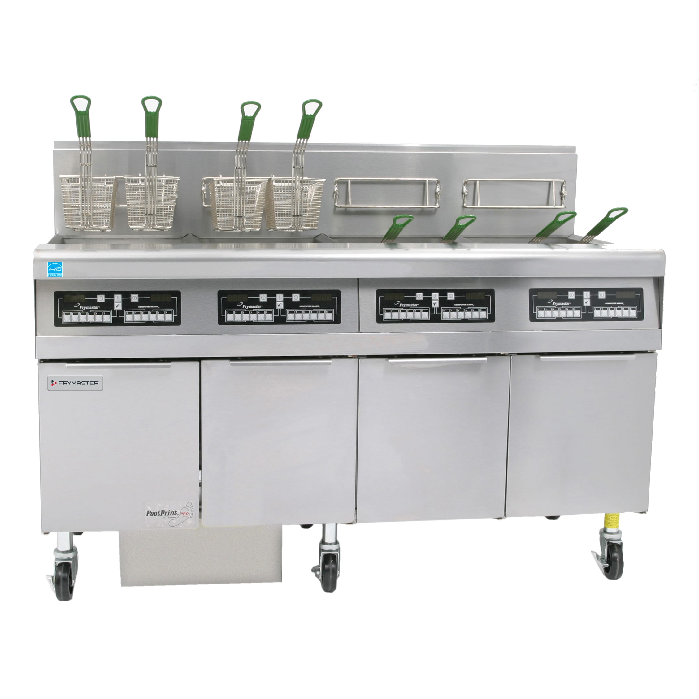 Frymaster FPPH455 200 lb. Open-Pot Natural Gas Floor Deep Fryer, 4-Pot, w/ CM3.5 Controller