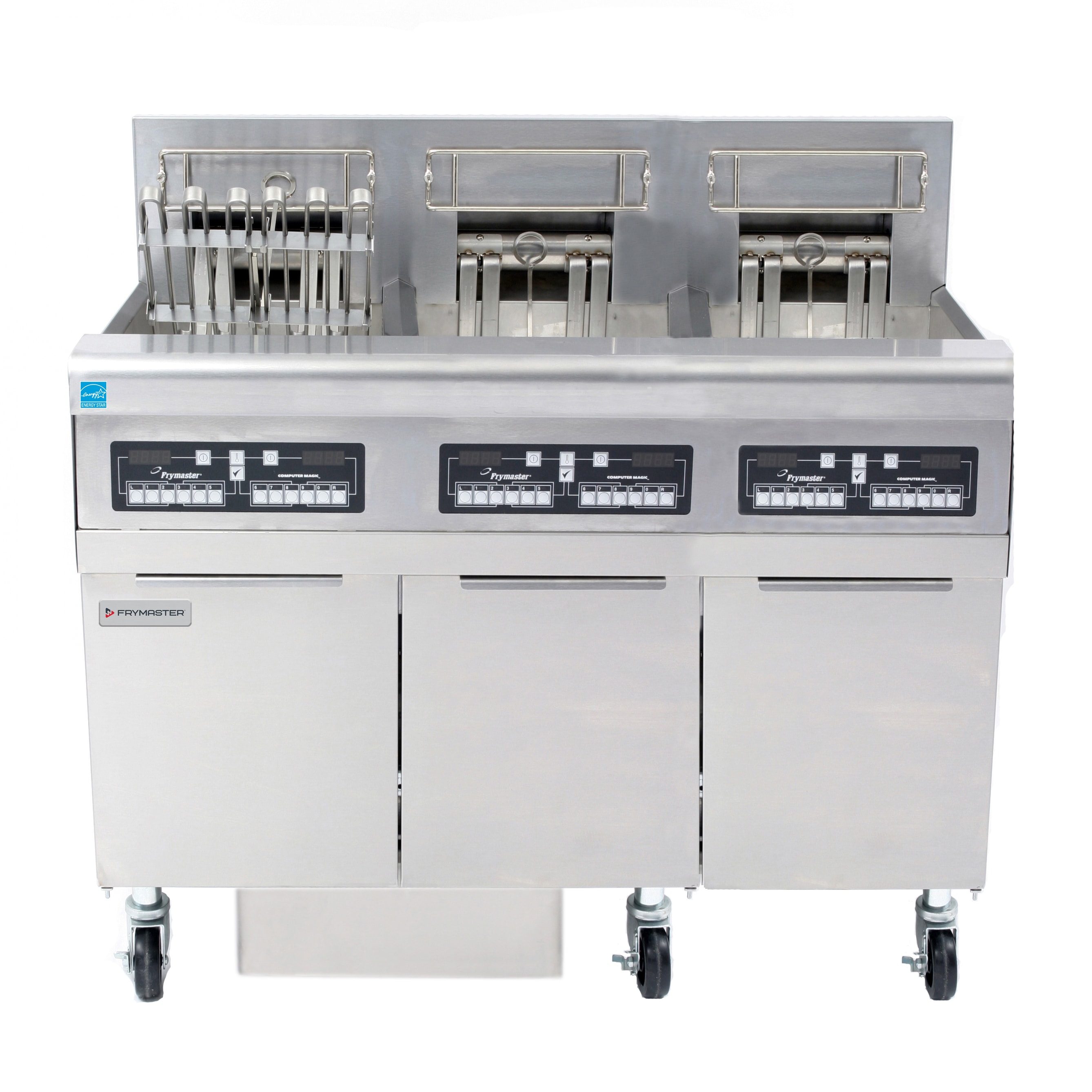 Frymaster FPRE317TC 150 lb. Open-Pot Electric Floor Deep Fryer, 3-Pot, 208V/3-Phase, w/ CM3.5 Controller