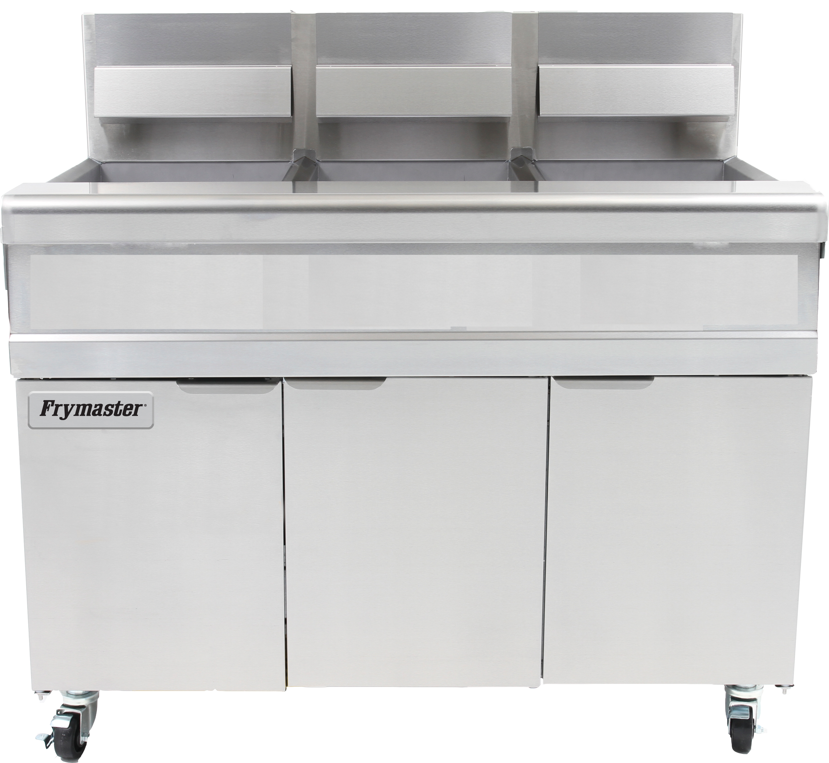 Frymaster MJ350 150 lb. Open-Pot LP Gas Floor Deep Fryer, 3-Pot, w/ Millivolt Controller