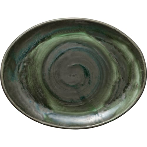 Libbey 801223141000103 Heart & Soul 12" x 9.41" Oval Avocado Coupe Platter