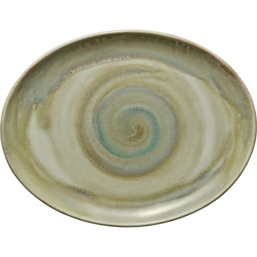 Libbey 801223641000104 Heart & Soul 14.25" x 11" Oval Thyme Coupe Platter