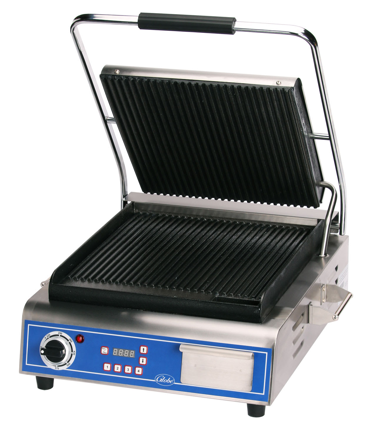Globe GPG14D Deluxe 14" Grooved Plate Electric Sandwich Grills - 120V, 1PH