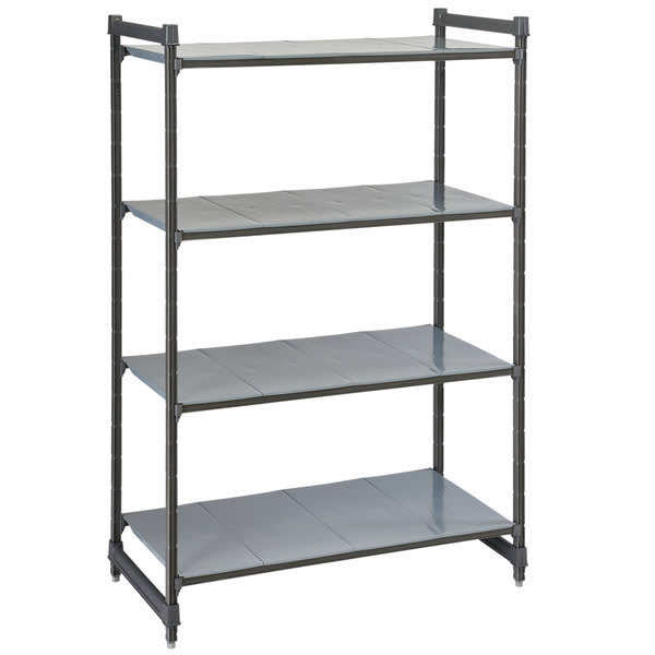 Cambro CBU245472S4580 Camshelving Basics Plus Solid 4-Shelf Stationary Starter Unit - 24" x 54" x 72"