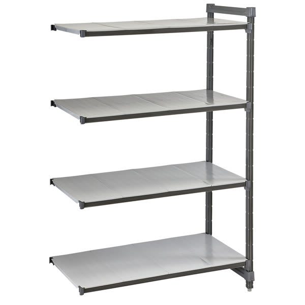 Cambro CBA216084S4580 Camshelving Basics Plus Solid 4-Shelf Add On Unit - 21" x 60" x 84"