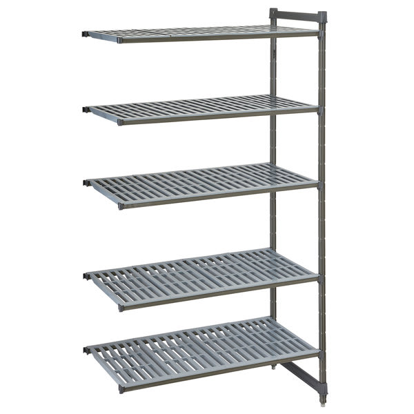 Cambro CBA246072V5580 Camshelving Basics Plus Vented 5-Shelf Add On Unit - 24" x 60" x 72"