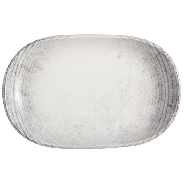 Mikasa 5316193 Smoke Fume 7.25" x 4.625" Oval Black Coupe Rim Platter