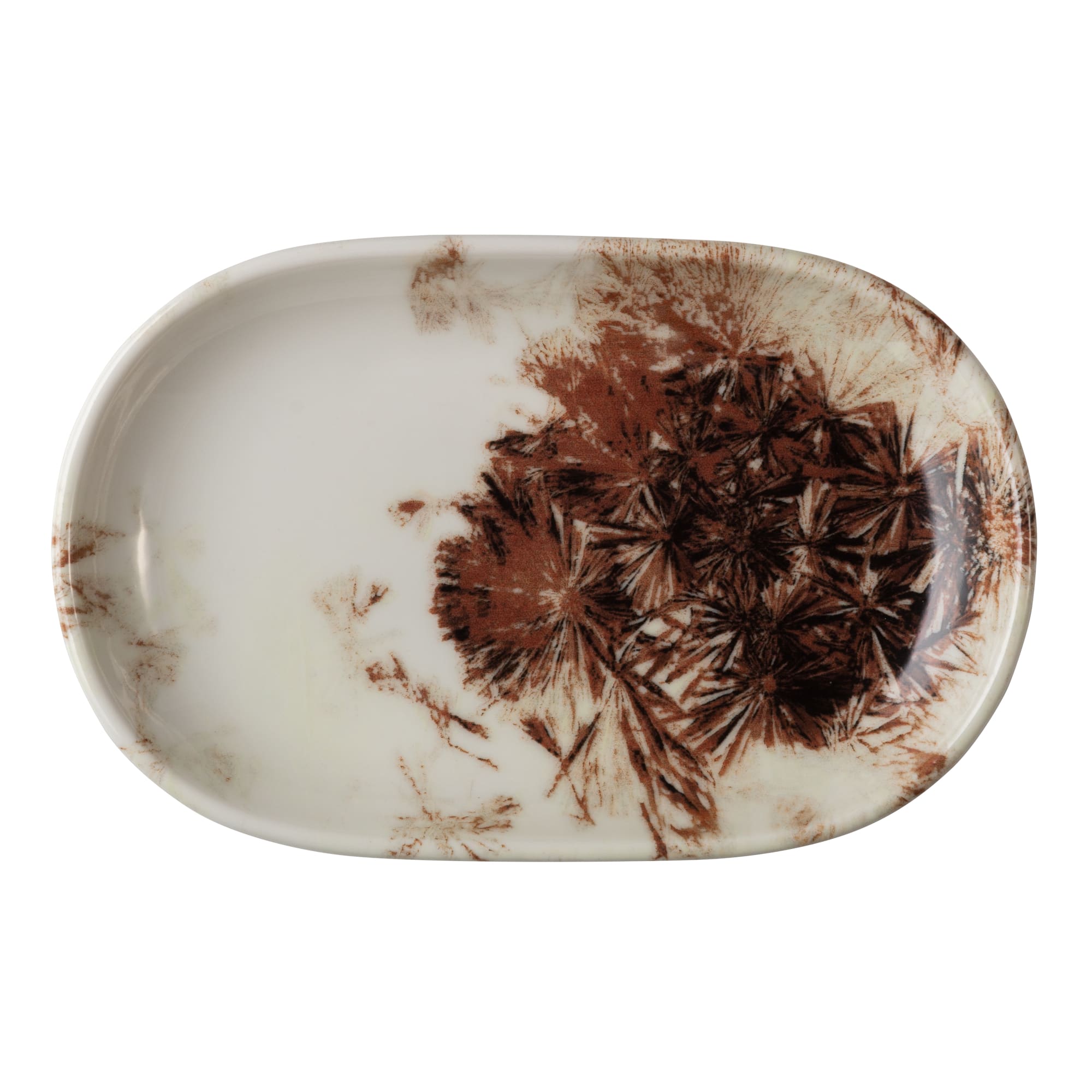 Mikasa 5316283 Brulee Orion 14.571" x 9.556" Oval Brown Coupe Rim Platter