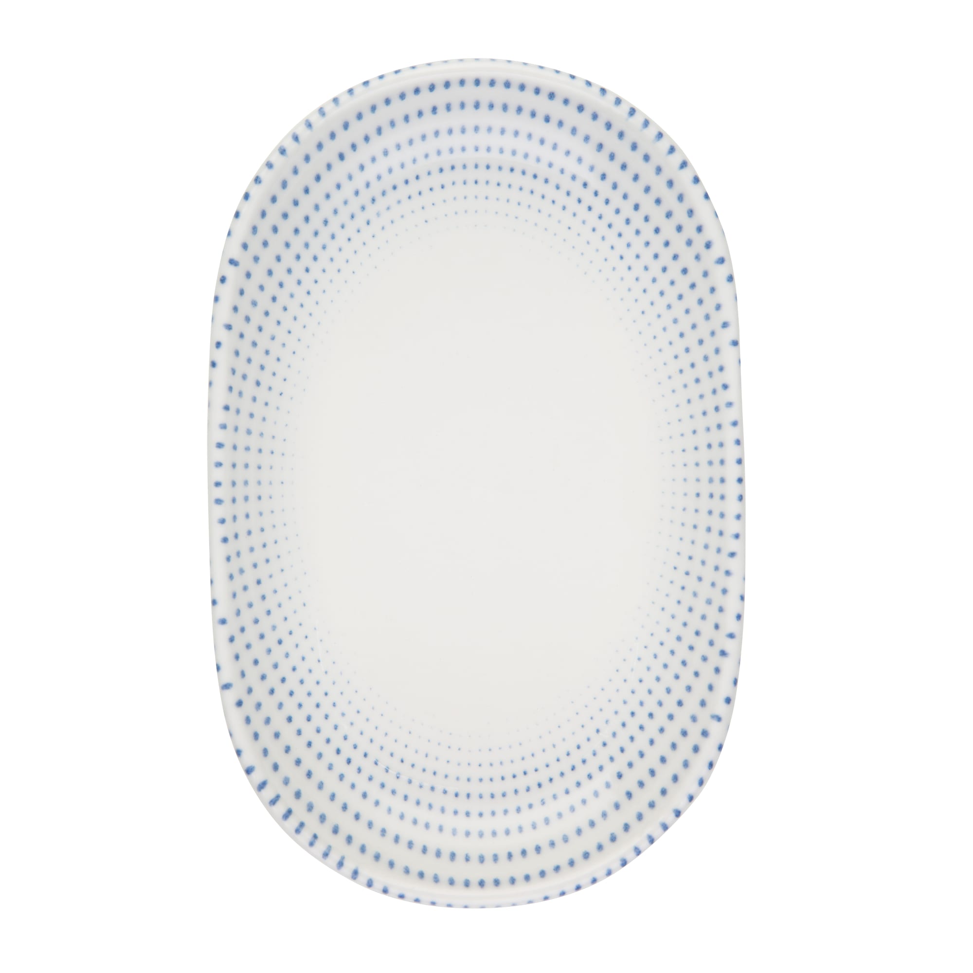 Mikasa 5316068 Azure Harmony Blue 11.2" x 7.222" Oval Blue Coupe Rim Platter