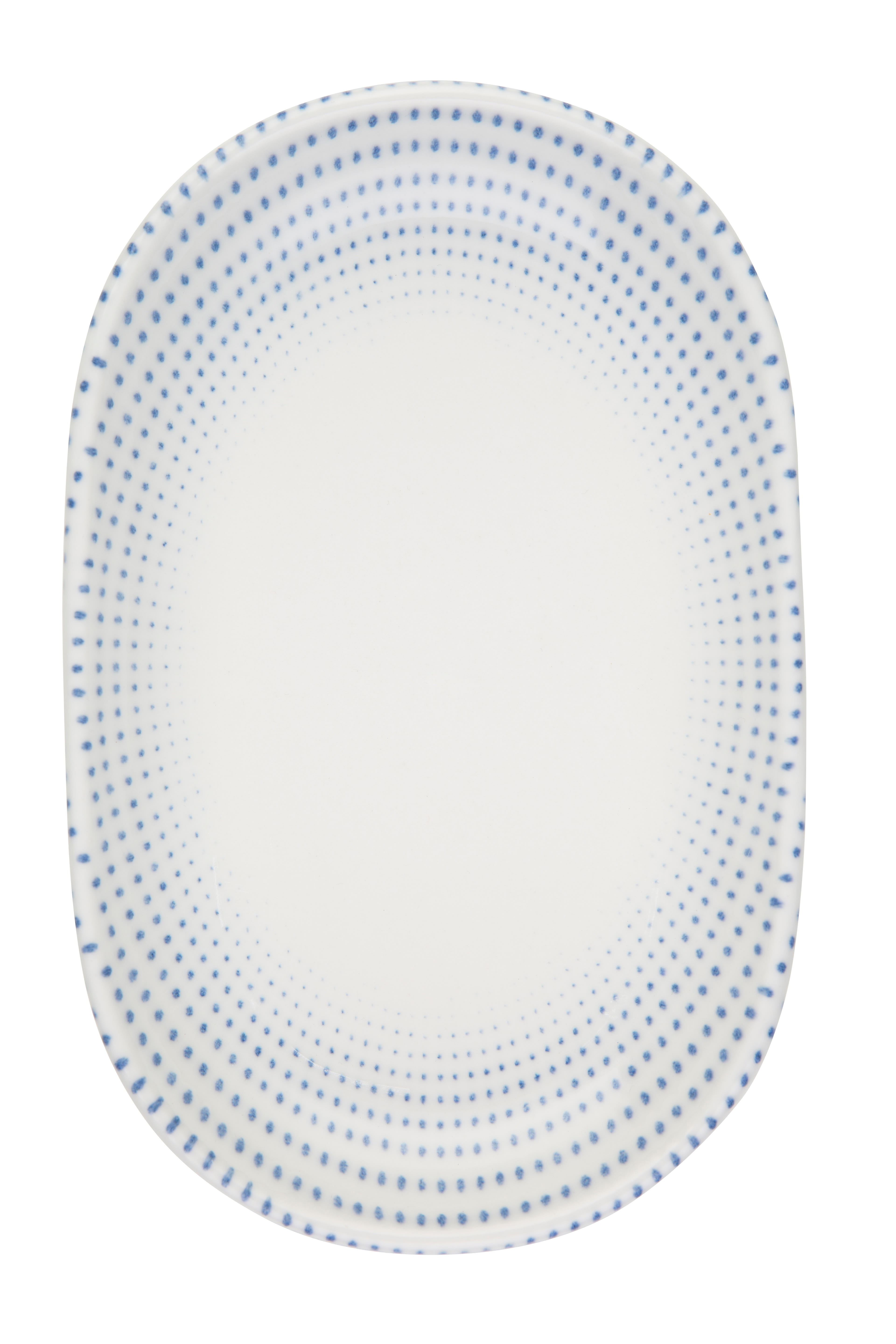 Mikasa 5315811 Azure Harmony Blue 5.6" x 3.6" Oval Blue Coupe Rim Platter