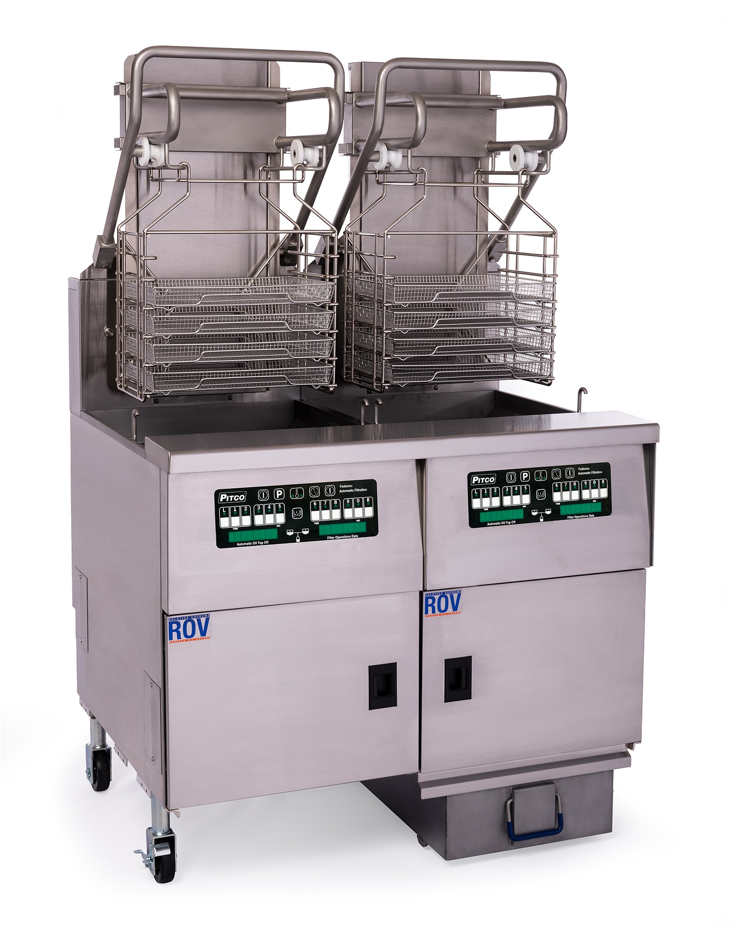 Pitco® SELVRF-2/FD Solstice Supreme™ Reduced Oil Floor Fryer, (2) 76 lb. Tanks, 240V/3PH