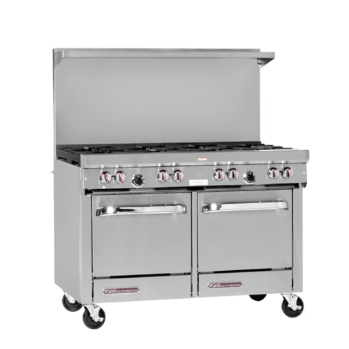 Southbend S48EE 48" S-Series Range with (8) Open Burners and (2) Space-Saver Ovens, LP Gas