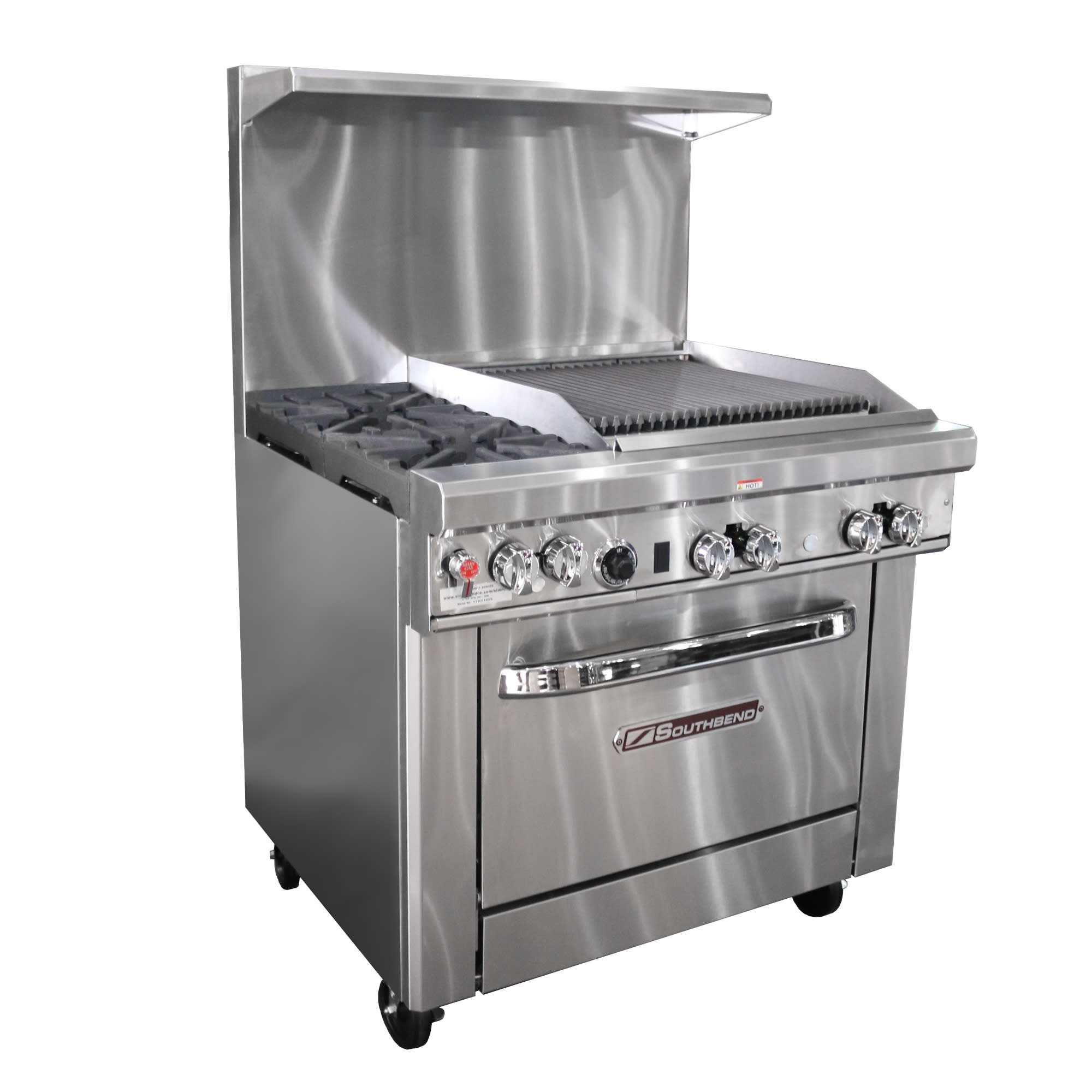 Southbend 4361D-2CR 36" Ultimate Range with Standard Grates, (2) Open Burners, Right-Hand Charbroiler, and Standard Oven, Natural Gas