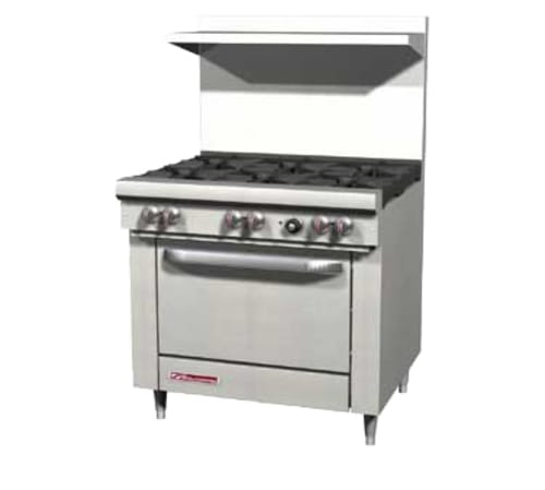 Southbend S36A 36" S-Series Range with (6) Open Burners and Convection Oven, Natural Gas