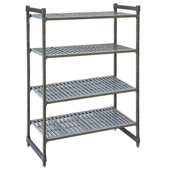 Cambro CBU214272V4580 Camshelving® Basics Plus Vented 4-Shelf Stationary Starter Unit - 21" x 42" x 72"