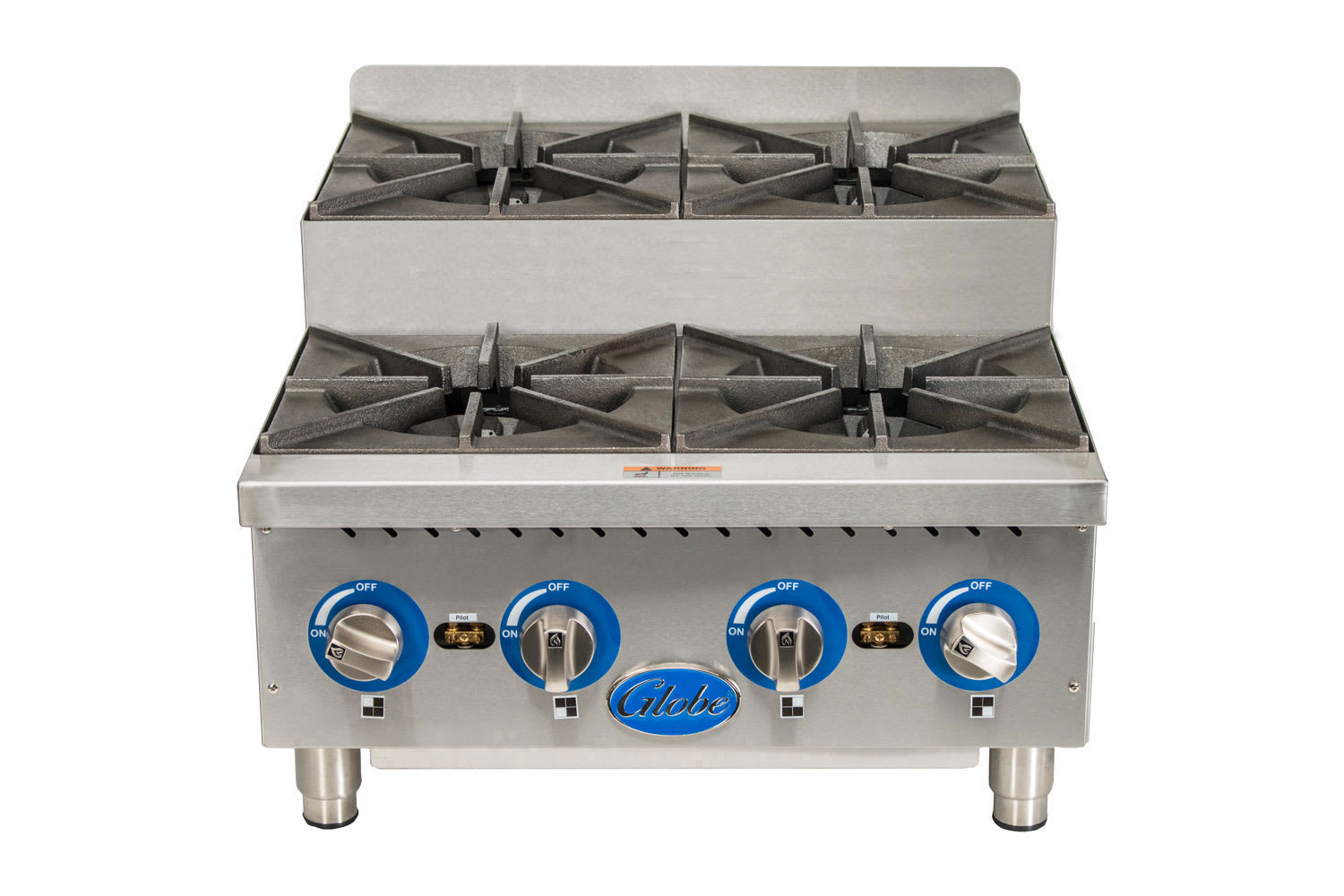 Globe GHPSU424G 24" Countertop Step-Up Hot Plates - Natural Gas, 120000 BTU