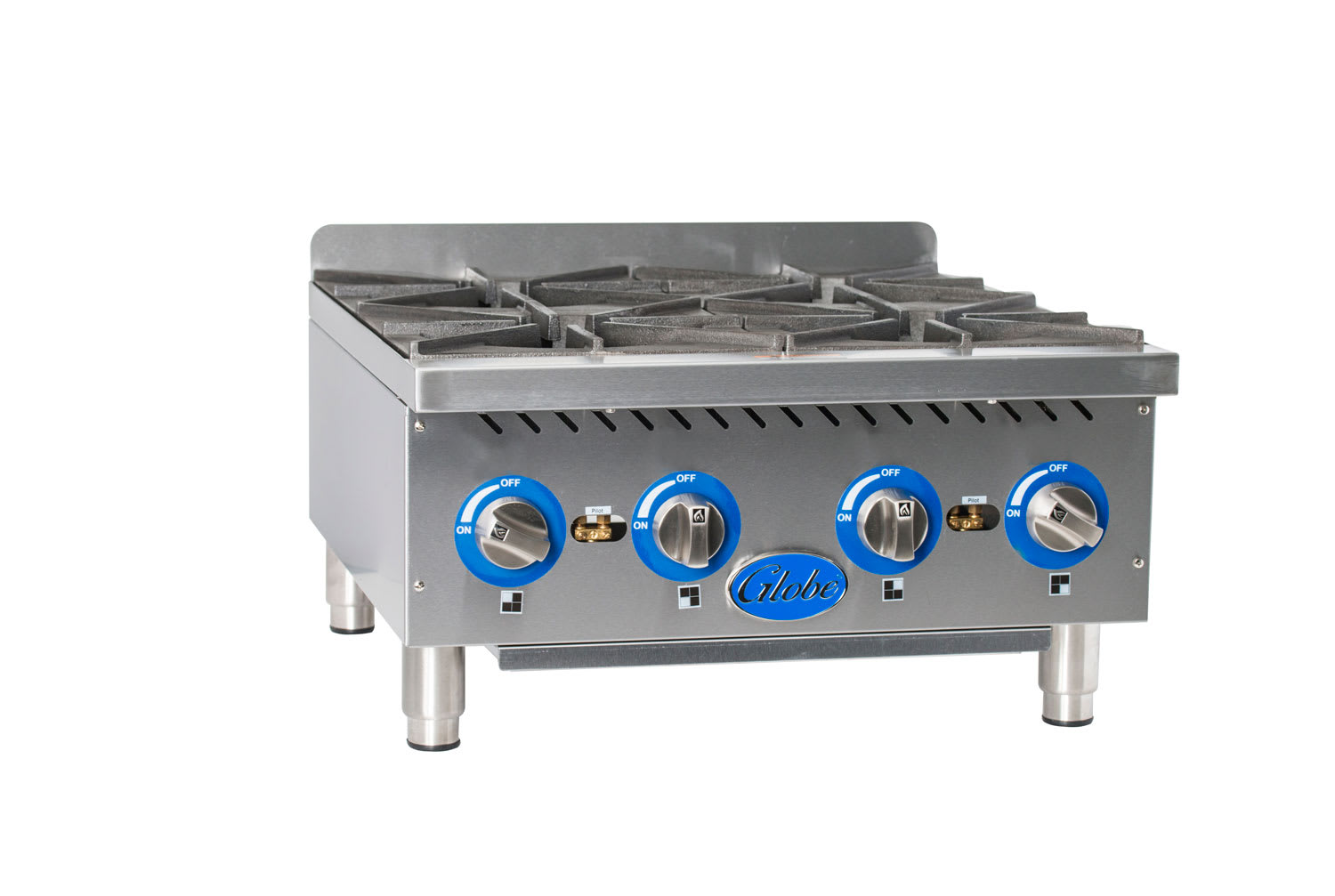 Globe GHP24G Gas 24" Countertop Hot Plates - Natural Gas, 88000 BTU