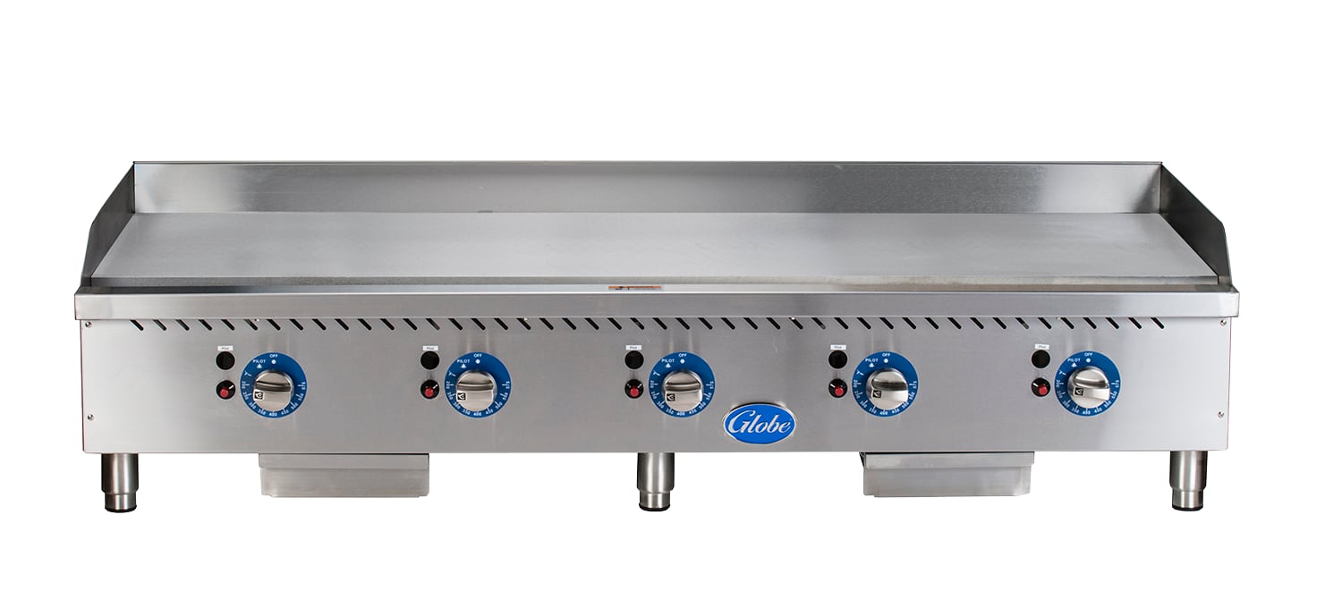 Globe GG60TG 60" Gas Countertop Griddles with Thermostatic Control - Natural Gas, 15000 BTU