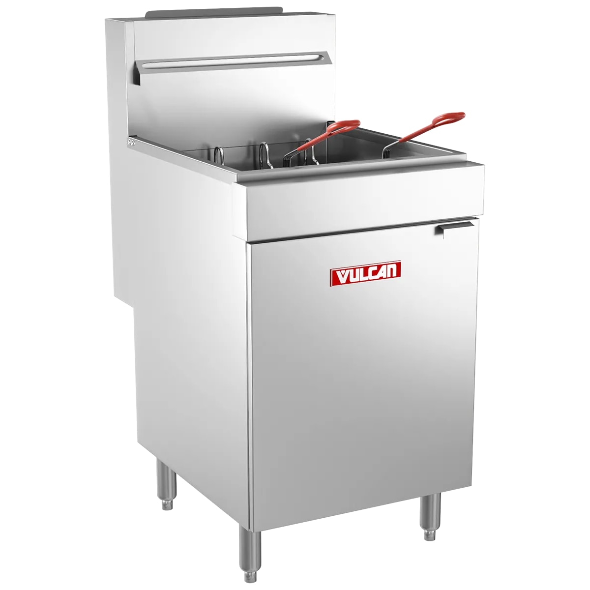 Vulcan LG500 LG Series 65 lb Tube Type Natural Gas Floor Fryer With Millivolt Controls