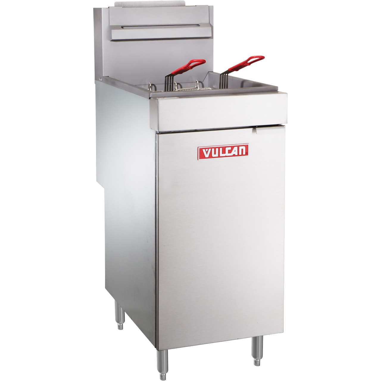 Vulcan LG400 LG Series 45 lb Tube Type Natural Gas Floor Fryer With Millivolt Controls