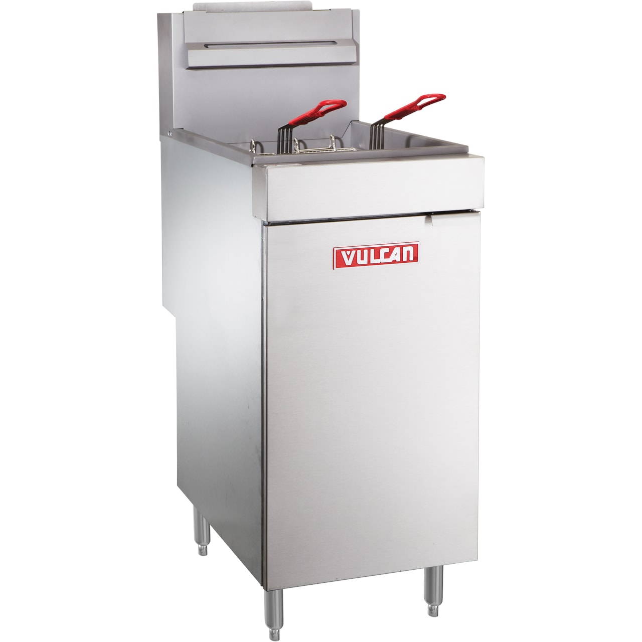 Vulcan LG300 LG Series 35 lb Tube Type Natural Gas Floor Fryer With Millivolt Controls