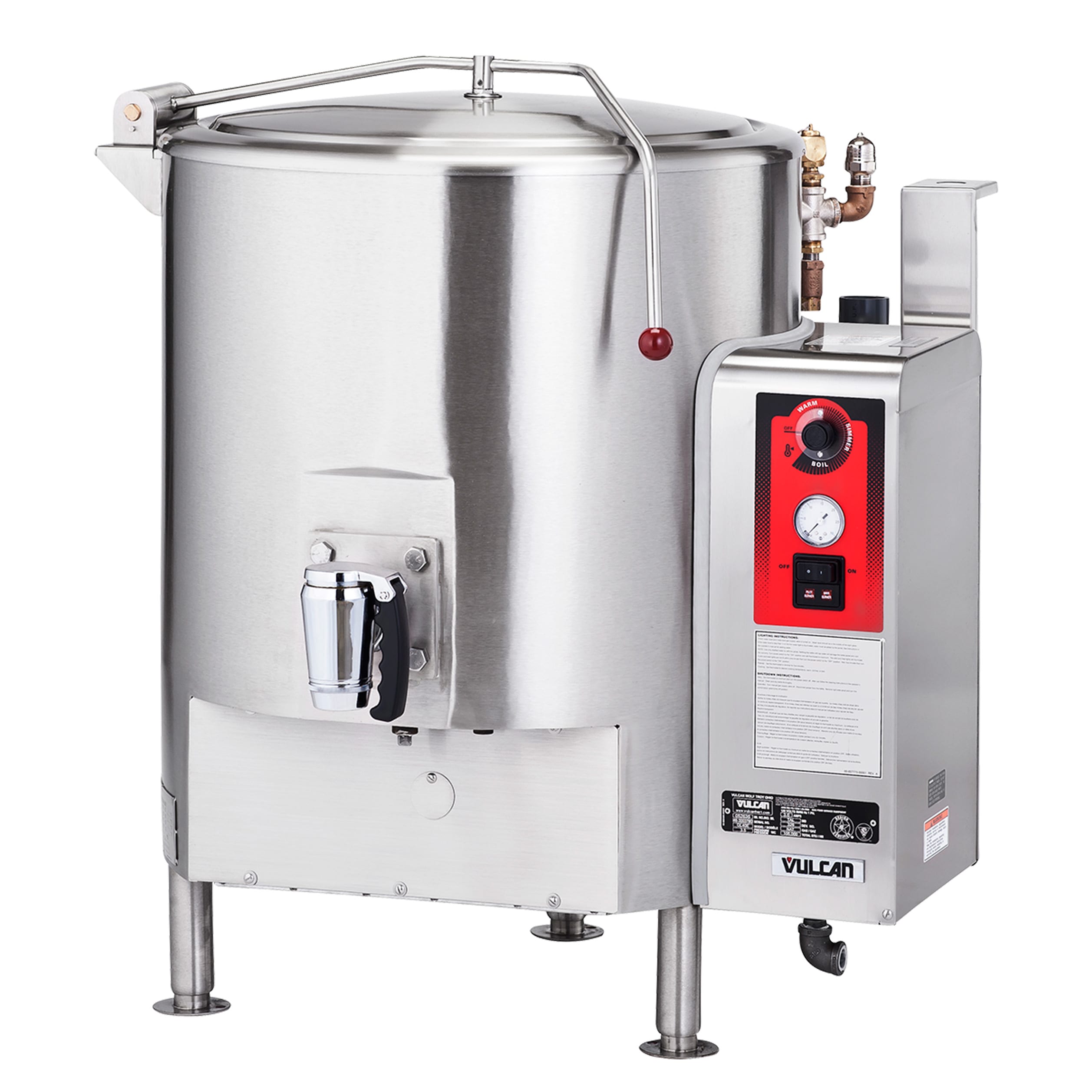 Vulcan GT100E 100-Gallon Jacketed Stationary Kettle, LP Gas