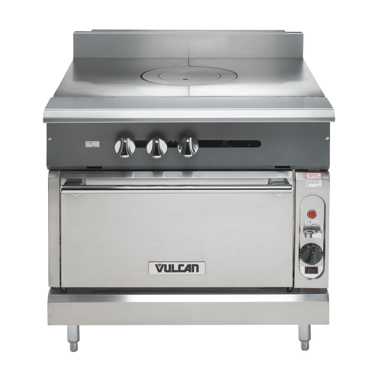 Vulcan V2P36S 36" Heavy-Duty Range with (2) Plancha Tops and Standard Oven, LP Gas