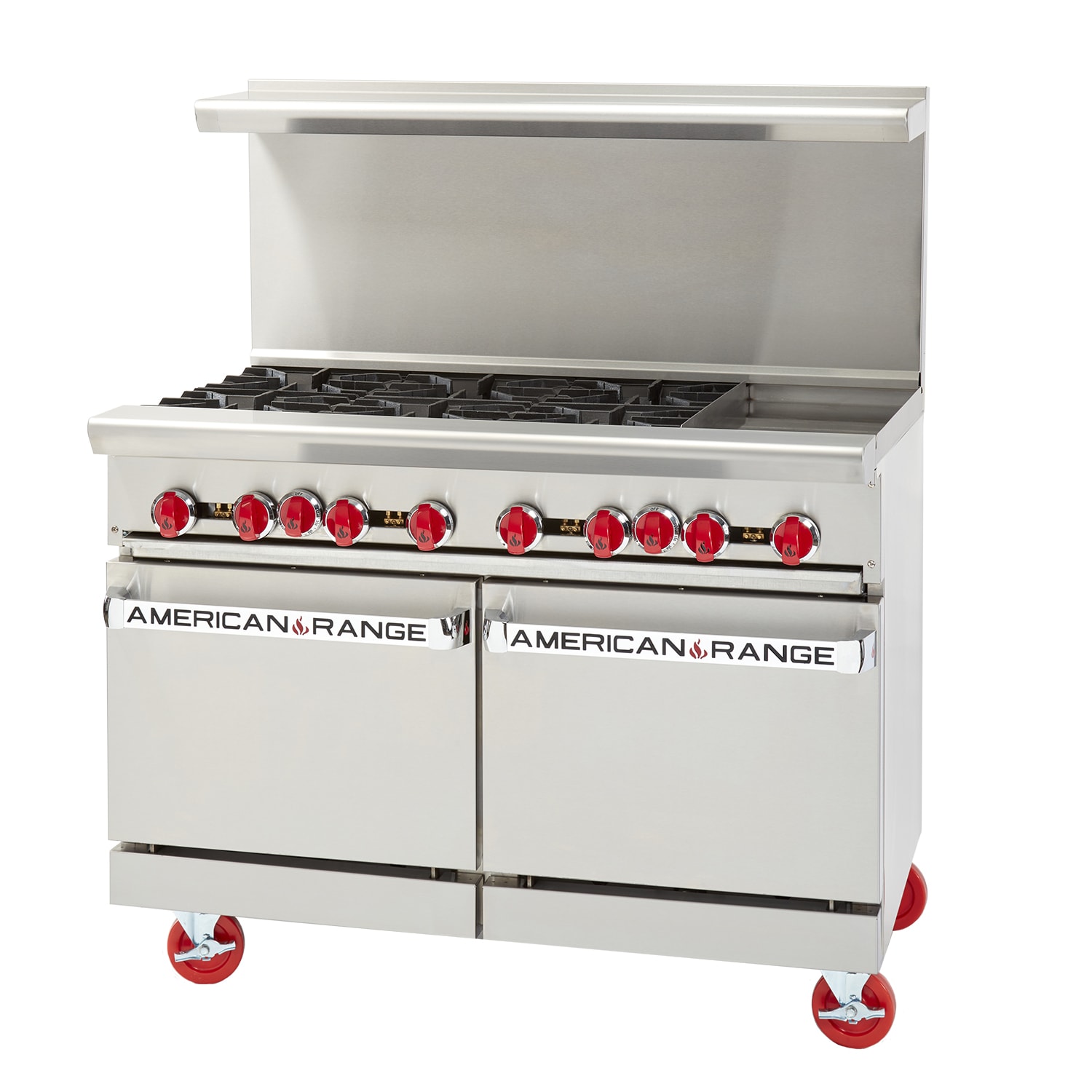 American Range AR-36G-2B-DSB 48" Griddle Range with (2) Open Burners and (2) Cabinet Bases, Natural Gas