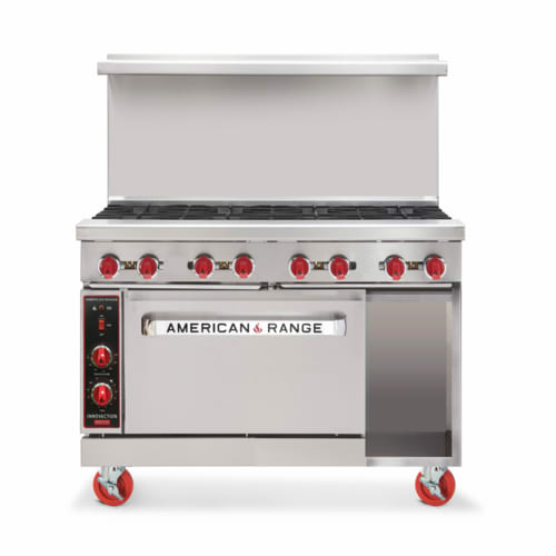 American Range AR-48G-CL-SBR 48" Griddle Range with Convection Oven and Open Cabinet Base, Natural Gas