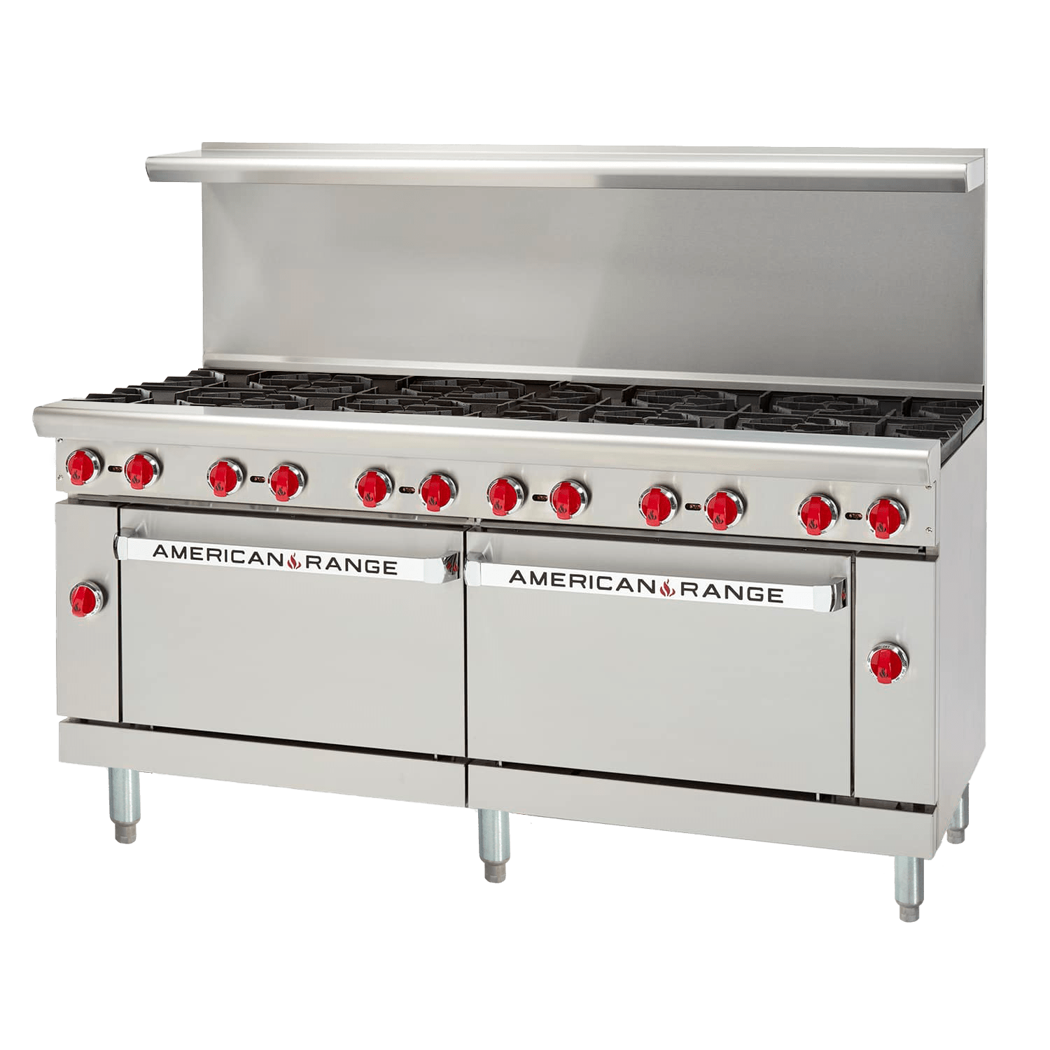 American Range AR-12-CL-SBR 72" Range with (12) Open Burners, Convection Oven, and Open Cabinet Base, Natural Gas