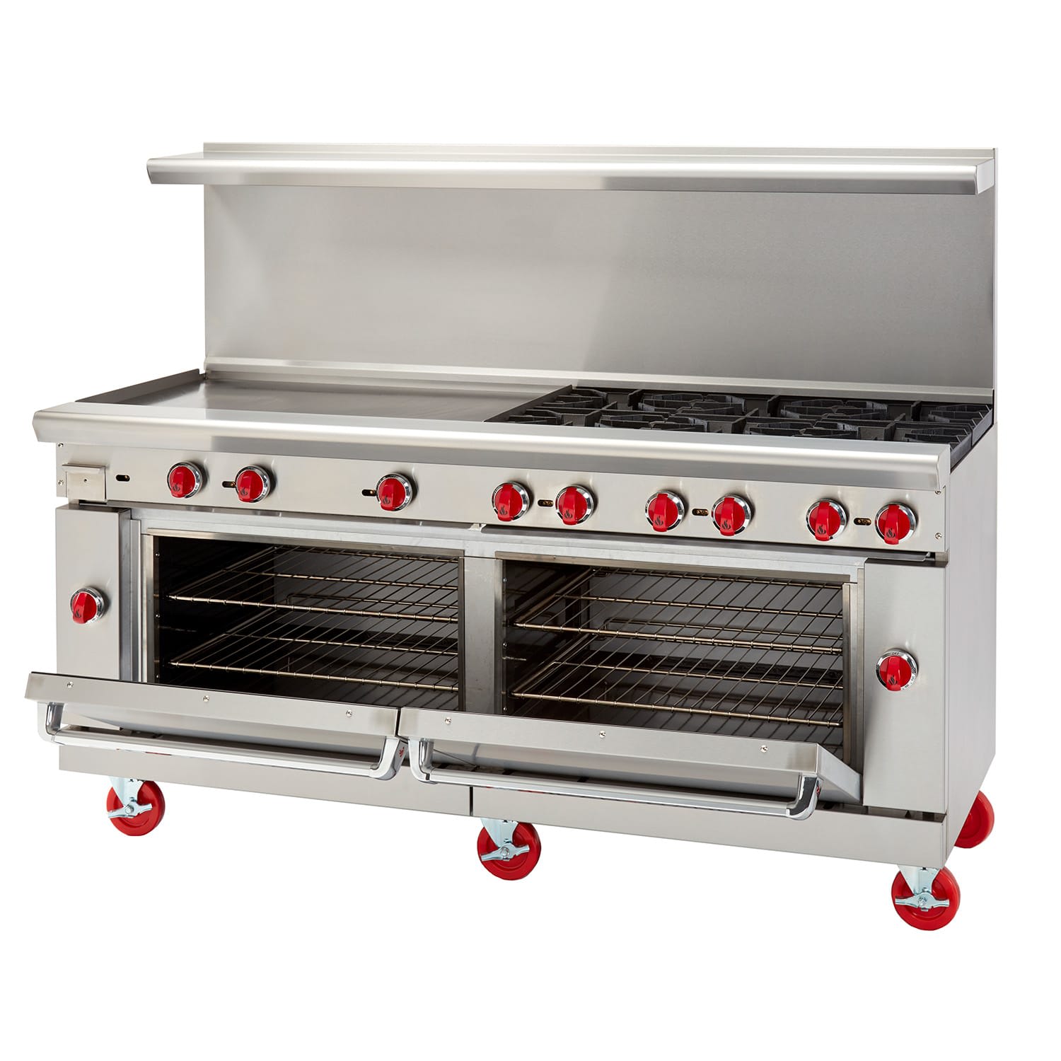 American Range AR-36G-4B-CC 60" Griddle Range with (4) Open Burners and (2) Convection Ovens, Natural Gas