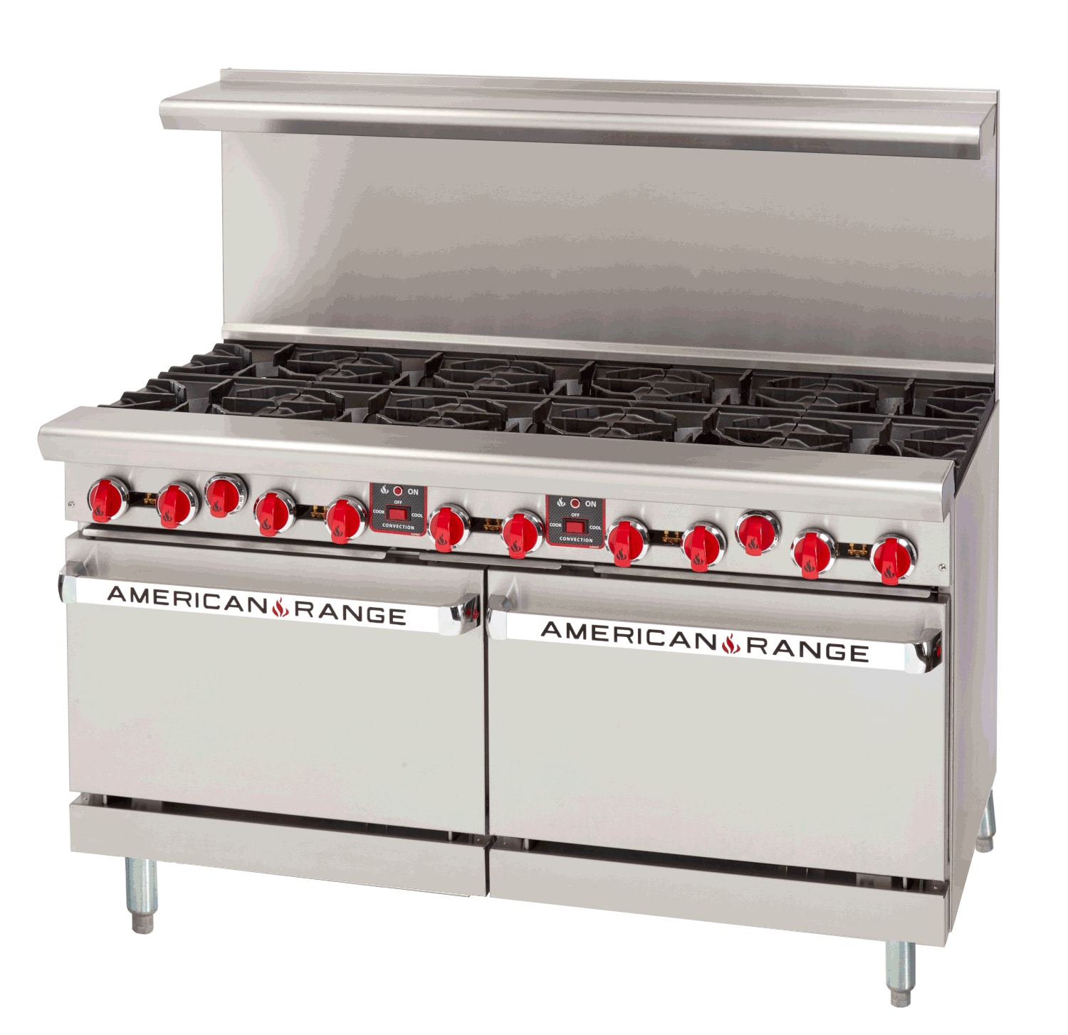American Range AR-10-CC 60" Range with (10) Open Burners and (2) Convection Ovens, Natural Gas
