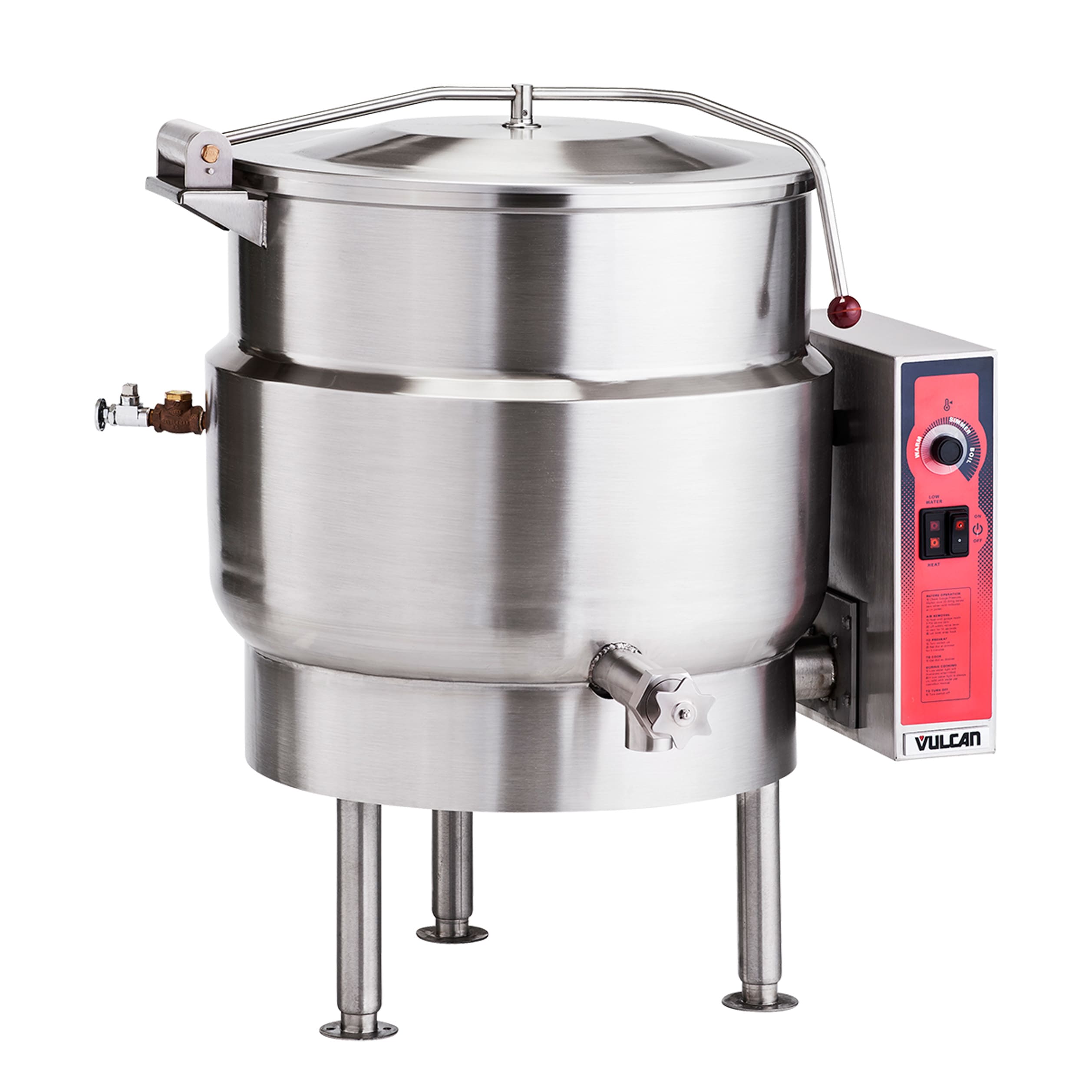 Vulcan K40EL 40-Gallon Floor-Mounted Stationary Kettle, 240V, Single Phase