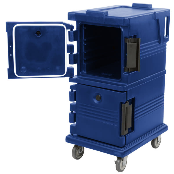 Cambro UPC600186 Ultra Camcart® 2-Compartment Insulated Food Pan Carrier, 8-Pan Capacity, Navy Blue
