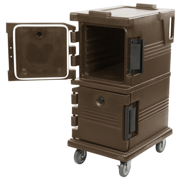 Cambro UPC600131 Ultra Camcart® 2-Compartment Insulated Food Pan Carrier, 8-Pan Capacity, Dark Brown