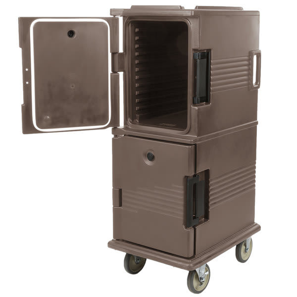 Cambro UPC800194 Ultra Camcart® 2-Compartment Insulated Food Pan Carrier, 12-Pan Capacity, Granite Sand