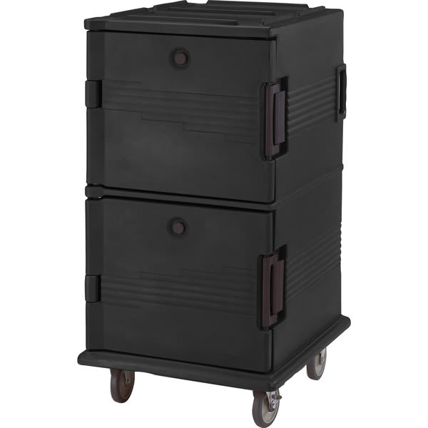 Cambro UPC1600HD110 Ultra Camcart® 2-Compartment Heavy Duty Insulated Food Pan Carrier, 24-Pan Capacity, Black