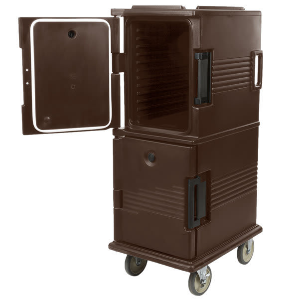 Cambro UPC800131 Ultra Camcart® 2-Compartment Insulated Food Pan Carrier, 12-Pan Capacity, Dark Brown