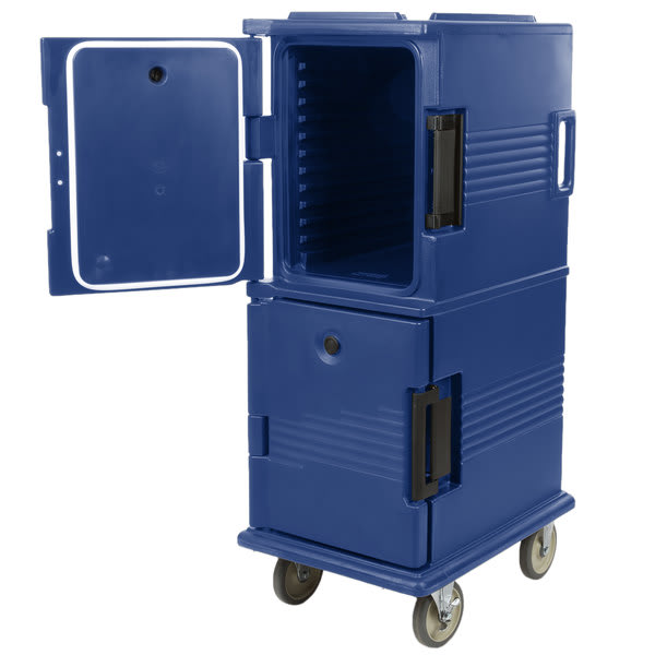 Cambro UPC800186 Ultra Camcart® 2-Compartment Insulated Food Pan Carrier, 12-Pan Capacity, Navy Blue
