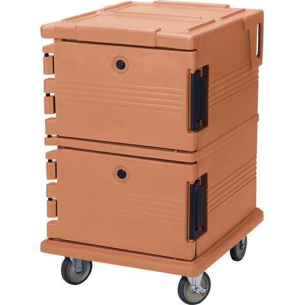 Cambro UPC1200157 Ultra Camcart® 2-Compartment Insulated Food Pan Carrier, 16-Pan Capacity, Coffee Beige